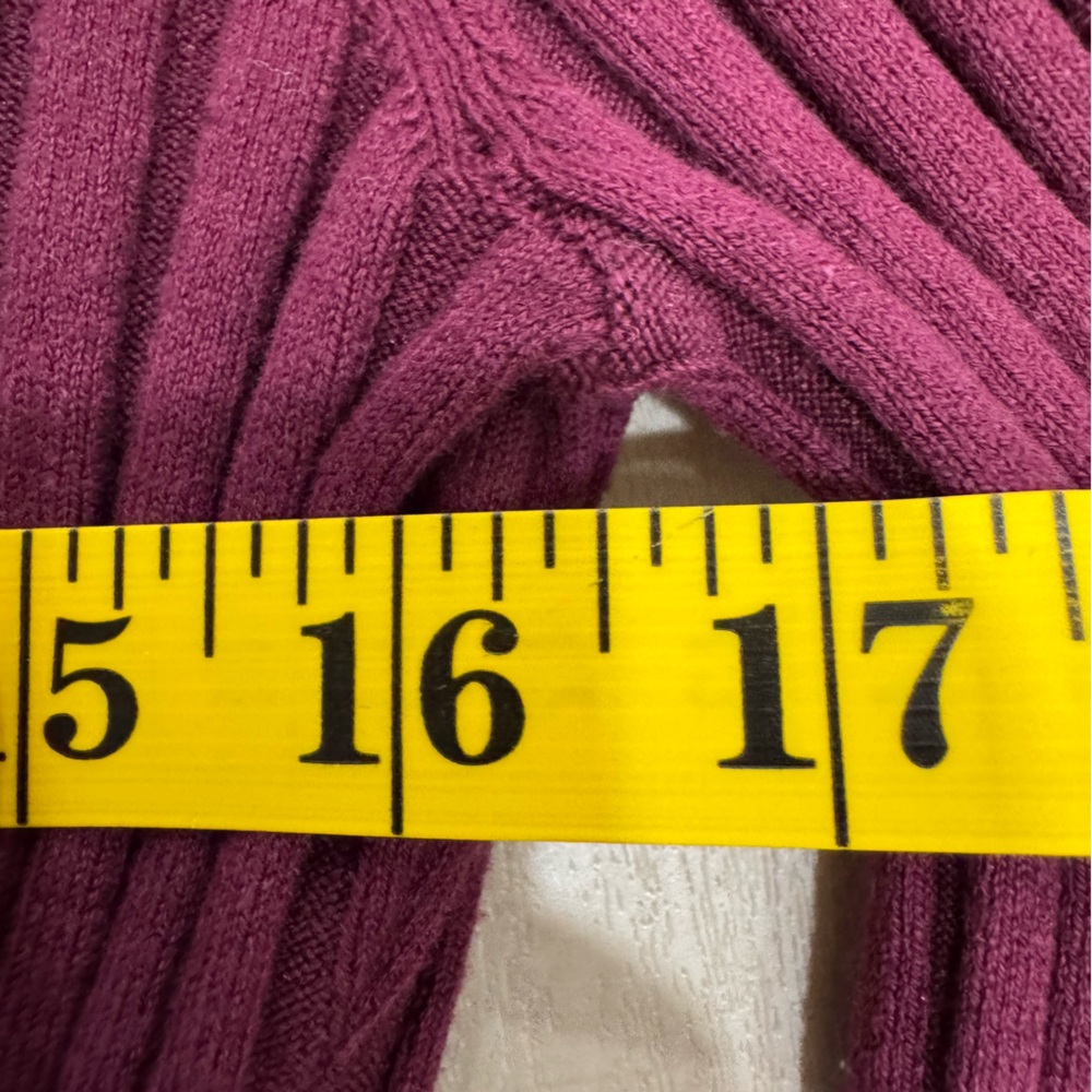 NWT Sundance Poet Legends Sweater VNeck Ribbed Organic Cotton Maroon Burgundy XL - Picture 7 of 9